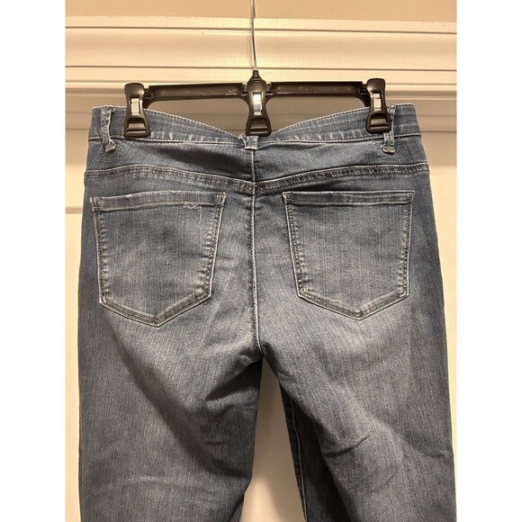 Democracy AB Technology Distressed Denim Dark Blue Jeans Women's Size 4 Slimming - Picture 7 of 7
